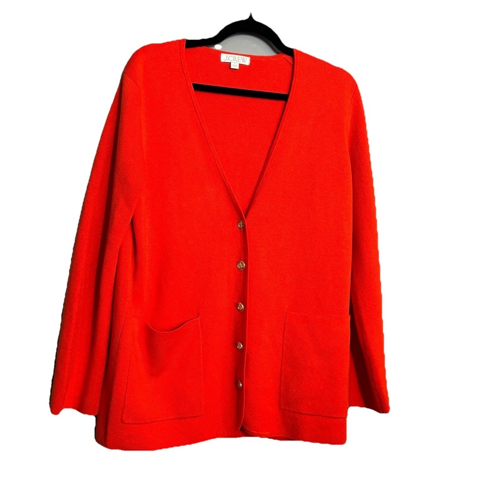 J.Crew Giselle Sweater Blazer Size Small Orange Wool Blend Preppy Item BV316